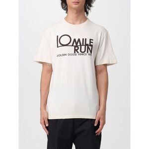 Golden Goose Men Golden Goose Crewneck Cotton T-Shirt With Contrasting Logo
